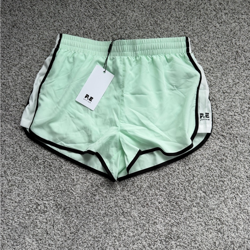 P.E Nation Light Green Athletic Shorts